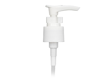 24/410 Finish, White, Pumps, Lotion, Fine Ribbed, Ship Clip, 1cc, 4 5/8" DT