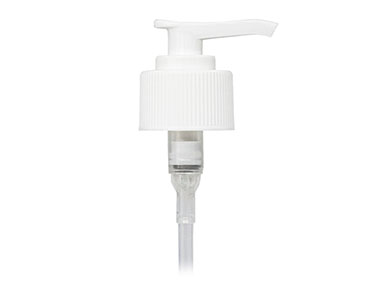 28/410 Finish, White, Pumps, Lotion, Fine Ribbed, Lock Down, 1.5cc, 6 5/8" DT