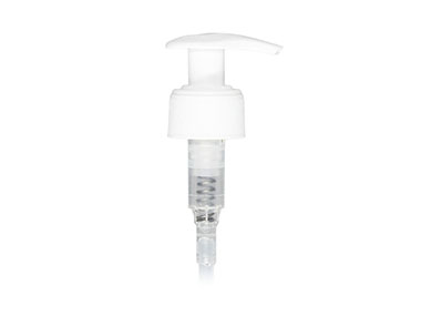 28/410 Finish, White, Pumps, Lotion, Fine Ribbed, Lock Up, 1.5cc, 4 5/8" Dt