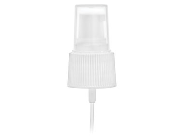 24/410 Finish, White, Pumps, Treatment, Fine Ribbed, Clear Hood, 3 13/16" DT