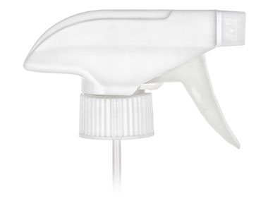 28/400 Finish, White, Sprayers, Trigger, Spray/Stream/Off, 9 1/2" DT