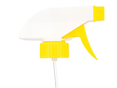 28/400 Finish, White/Yellow, Sprayers, Trigger, Spray/Stream/Off, 9 1/4" DT