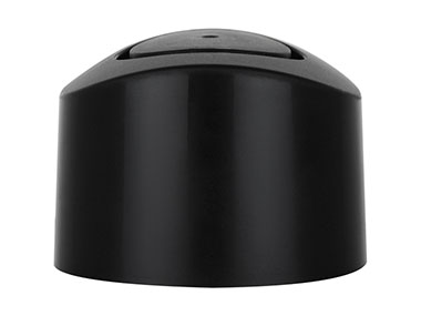 30mm Finish, Black, Refill Caps, PP, Smooth, Matte Top, Round