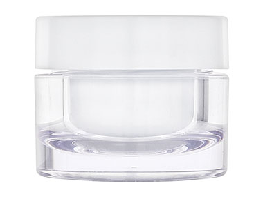 15 mL, 43mm Finish, Clear/White, Sets, Jars/Discs/Caps, Acrylic, Round, White Inner