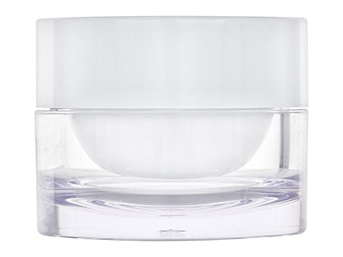 30 mL, 58mm Finish, Clear/White, Sets, Jars/Caps, Acrylic, Round, White Inner