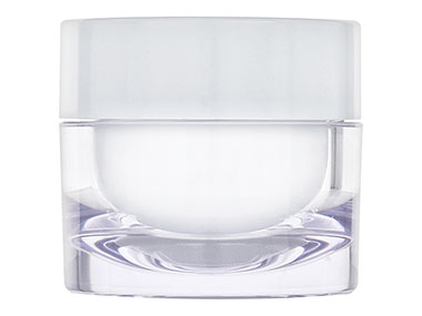 50 mL, 58mm Finish, Clear/White, Sets, Jars/Caps, Acrylic, Round, White Inner