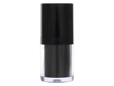 15 mL, 30mm Finish, Clear/Black, Sets, Bottles/Pumps/Collars/Overcaps, Other, Airless Cylinder Round