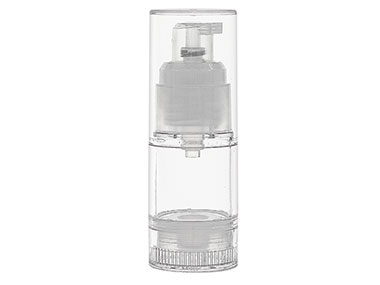 15 mL, 20mm Finish, Clear/Natural, Sets, Bottles/Pumps, AS, Airless Cylinder Round