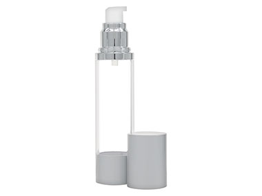 50 mL, 20mm Finish, Clear/Br Silver, Sets, Bottles/Pumps, Other, Airless Cylinder Round