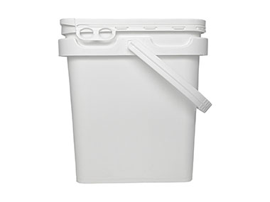 1 Gallon, White, Pails/Lids, PP, Oblong, Stackable, With Handle