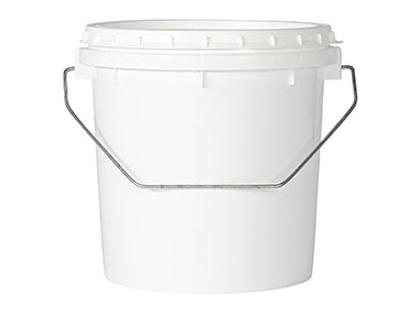 1 Gallon, 180 Mm Finish, White, Sets, Bucket/Lid, HDPE, Round, Handle