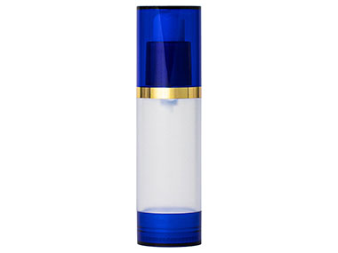30 mL, 18mm Finish, Frosted/Blue, Sets, Bottles/Overcaps/Pumps, Airless, Cylinder Round